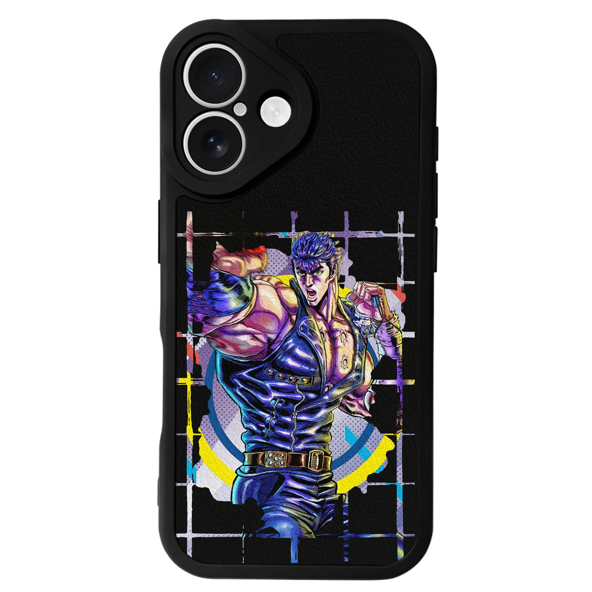 北斗の拳 グッズ,ケンシロウ - IPhone 16シリーズ対応 ・ シリコンスマホケース ・ レザー調 ・ 高精度フィット ・ 耐衝撃 ・ ワイヤレス充電対応 ・ 精密カット